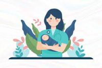 Ilustrasi bidan menggendong bayi. (Foto: Pelopor/RSAB Harapan Kita)