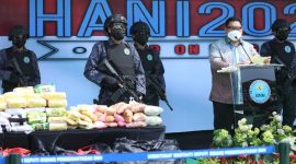 BNN Musnahkan Narkoba di Puncak Peringatan HANI 2021. (Foto: Pelopor/BNN)