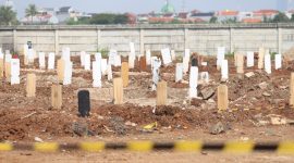 Pemakaman khusus Covid-19 TPU Rorotan, Cilincing, Jakarta Utara. (Foto: Pelopor/Pemkot Administrasi Jakarta Utara)