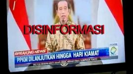 PPKM Diperpanjang hingga Hari Kiamat, tidak benar. (Foto:Pelopor.id/Fb)