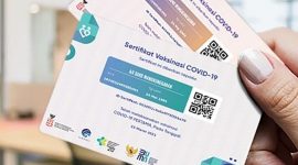 Sertifikat vaksin Covid-19 bisa dicetak layaknya kartu ATM.(Foto:Pelopor.id/Tokopedia/Snappy)