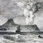 Ilustrasi letusan Gunung Api di Pulau Krakatau, Agustus 1883. (Foto:Pelopor.id/Deagostini/Getty Images/Dea Picture Library)