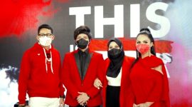 Atta Halilintar resmi merilis lagu berjudul #THISISINDONESIA bersama KD, Aurel Hermansyah, Sandiaga Uno dan  Lenggogeni Faruk. (Foto:Pelopor.id/Dyandra Promosindo)