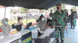 Serbuan vaksinasi gelombang pertama dosis kedua, di Lapangan Tenis Bucend III Waena, Papua, pada 4-5 Agustus 2021. (Foto: Pelopor/Dispenad)