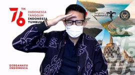 Menteri Pariwisata dan Ekonomi Kreatif (Menparekraf) Sandiaga Uno dalam pembukaan 
