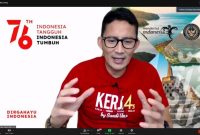 Menteri Pariwisata dan Ekonomi Kreatif Sandiaga Uno menjadi pembicara 