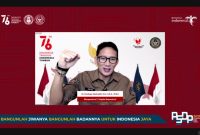 Menteri Pariwisata dan Ekonomi Kreatif Sandiaga Uno dalam 'Pembinaan Sikap Dasar Profesi Poltekpar Lombok Tahun 2021' yang diselenggarakan Politeknik Pariwisata Lombok secara daring, Rabu (18/08/2021). (Foto: Pelopor/Kemenparekraf)
