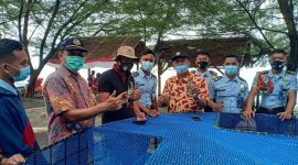 karamba dasar yang dibuat Fariana Banyu Kartika (Rian) bersama beberapa orang lainnya.. (Foto:Pelopor.id/KKP)
