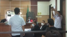 Suasana Persidangan kasus Penipuan oleh PT Mahakarya Agung Putera di Pengadilan Negeri Tangerang. Selasa, (10/8/2021) (foto/ TK Pelopor.ID)