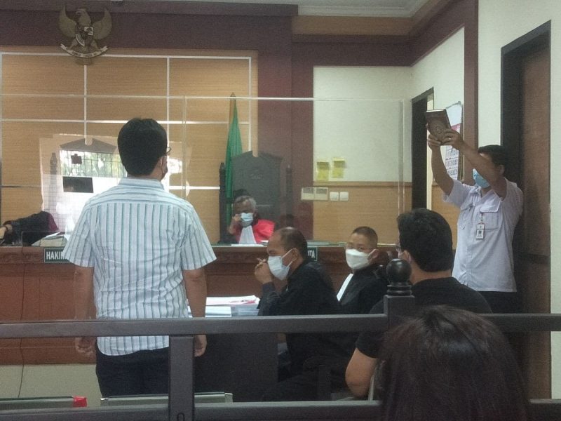 Suasana Persidangan kasus Penipuan oleh PT Mahakarya Agung Putera di Pengadilan Negeri Tangerang. Selasa, (10/8/2021) (foto/ TK Pelopor.ID)