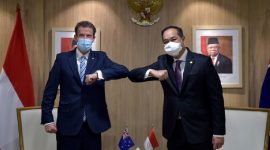 Menteri Perdagangan RI Muhammad Lutfi menerima kunjungan Menteri Perdagangan, Pariwisata, dan Investasi Australia Daniel Thomas Tehan. (Foto:Pelopor.id/Kemendag)