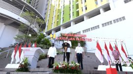 Presiden Jokowi Resmikan Rusun Pasar Rumput. (Foto:Pel;opor.id/Setkab)