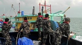 KKP Tangkap Kapal Trawl Asal Malaysia di Selat Malaka. (Foto:Pelopor.id/KKP)