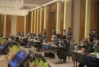 Delegasi Indonesia dalam Plenary Session perundingan putaran pertama Persetujuan Kemitraan Ekonomi Komprehensif Indonesia-Uni Emirat Arab, Kamis (2/9) di Bogor, Jawa Barat. (Foto: Pelopor/Kemendag)