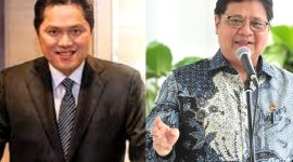 Kolase Foto Menko Perekonomian Airlangga Hartato dan Menteri BUMN Erick Thohir. (Foto:Pelopor.id/Setkab)