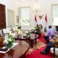Presiden Jokowi menerima kunjungan kehormatan Menteri Negara Urusan Perdagangan Luar Negeri PEA Thani bin Ahmed Al Zeyoudi, di Istana Merdeka, Jakarta. (Foto: Pelopor/BPMI Setpres)