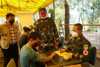 Taman Matahari Puncak Jadi Target Serbuan Vaksinasi Korem 061/SK. (Foto:Pelopor.id/TNI)