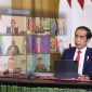 Presiden Joko Widodo menghadiri Global COVID-19 Summit yang digelar secara virtual, dari Istana Kepresidenan Bogor, Jawa Barat, Rabu (22/09/2021). (Foto: Pelopor/BPMI Setpres/Lukas)