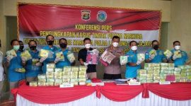 Polda Lampung berhasil mengamankan puluhan kilogram narkoba dari beberapa kasus yang berhasil diungkap, selama Januari-September 2021. (Foto: Pelopor/Tribratanews)