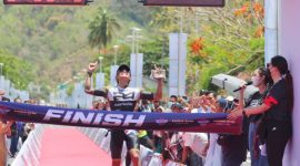 Andy Wibowo finish pertama HK Endurance Challenge 2021. (Foto:Pelopor.id/Dispar NTB)