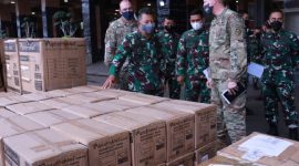 TNI AD Terima Bantuan APD Dari US Army. (Foto:Pelopor.id/TNI-AD)