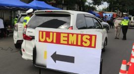 Ilustrasi uji emisi. (Foto:Pelopor.id/Dinas Lingkungan Hidup DKI)