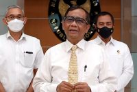 Menteri Koordinator Bidang Politik Hukum dan Keamanan (Menko Polhukam) Mahfud MD yang juga Ketua Pengarah Satuan Tugas Penanganan Hak Tagih Negara Dana Bantuan Likuiditas Bank Indonesia (Satgas BLBI). (Foto:Pelopor.id/Kemenkopolhukam)