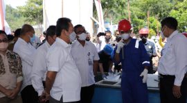 Menteri Kelautan dan Perikanan Sakti Wahyu Trenggono mengunjungi Kota Bitung, Sulawesi Utara, yang merupakan salah satu daerah industri perikanan terbesar di Indonesia, Selasa (05/10/2021). (Foto: Pelopor/ Kementerian Kelautan dan Perikanan)