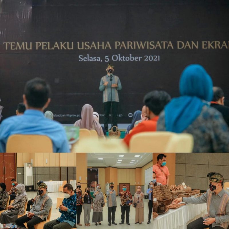 Kepala Dinas Pariwisata Nusa Tenggara Barat (NTB) Yusron Hadi menemui para pelaku usaha pariwisata dan ekonomi kreatif di Lombok, NTB, Selasa (05/10/2021). (Foto: Pelopor/Dinas Pariwisata NTB)