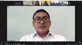 Tangkapan layar Plt. Kepala Badan Riset dan Sumber Daya Manusia Kelautan dan Perikanan (BRSDM) Kusdiantoro dalam acara Pelatihan Pembesaran Ikan Nila Sistem Bioflok, pada 7 Oktober 2021. (Foto: Pelopor/KKP)