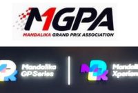 Atas: logo lama MGPA. Bawah: dua logo baru MGPA. (Foto: Pelopor/themandalikagp.com dan Viva)
