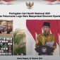 Presiden Joko Widodo saat memberikan sambutan pada Peringatan Hari Santri Nasional Tahun 2021 dan Peluncuran Logo Baru MES, Jumat (22/10/2021), di Istana Negara, Jakarta. (Foto: Pelopor/YouTube Sekretariat Presiden)