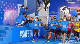 Menteri Pariwisata dan Ekonomi Kreatif Sandiaga Uno ikut menjadi peserta Pocari Sweat Run 2021. (Foto: Pelopor/Kemenparekraf) 