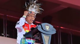 Wakil Presiden Ma’ruf Amin resmi menutup Pekan Olahraga Nasional (PON) XX 2021 pada Jumat, 15 Oktober 2021. (Foto: Pelopor/tniad.mil.id)