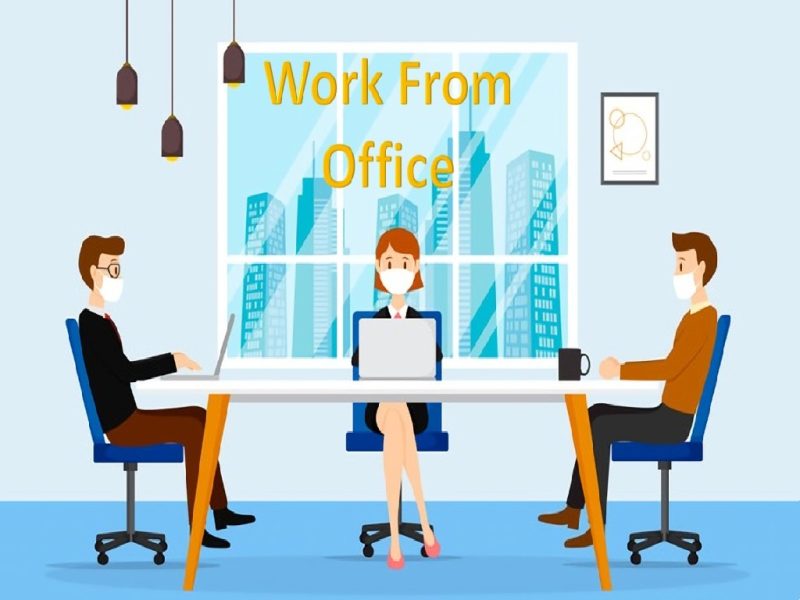 Ilustrasi Work from office (WFO). (Foto:Pelopor.id/Tribrata)