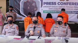 Polda Sumsel Ungkap Kasus Perdagangan Bayi di Palembang. (Foto: Pelopor/Tribratanews)
