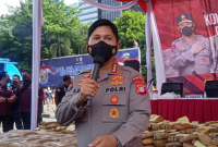 Polda Metro Jaya musnahkan narkotika sebanyak 1,74 ton. (Foto: Pelopor/Tribratanews)