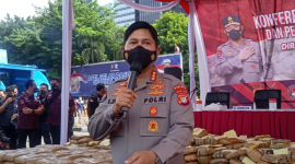 Polda Metro Jaya musnahkan narkotika sebanyak 1,74 ton. (Foto: Pelopor/Tribratanews)