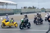 Presiden Jokowi jajal Sirkuit Mandalika. (Foto:Pelopor.id/IG Fadjroel Rachman)