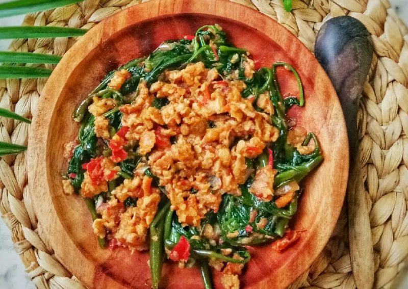 Sambal tempe kangkung. (Foto: Pelopor/Cookpad)