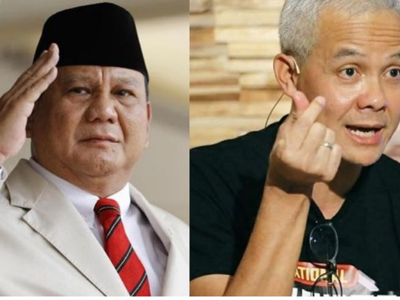 Prabowo dan Ganjar Bersaing Ketat di Puncak Elektabilitas Pilpres 2024. (Foto: Pelopor.id/Ist)