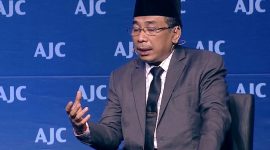 Ketua Umum Pengurus Besar Nahdlatul Ulama (PBNU) Yahya Cholil Staquf. (Foto:Pelopor.id/SS Youtube American Jewish Committee)