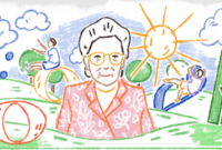 Profil Sandiah Ibu Kasur yang Tampil di Google Doodle Hari Ini. (Foto: Pelopor.id/Google Doodle) 
