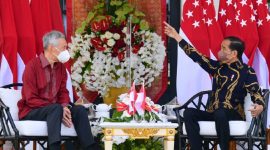 Presiden Jokowi bertemu PM Lee di The Sanchaya Resort Bintan, Kabupaten Bintan, Provinsi Kepulauan Riau, Selasa, (25/01/2022).  (Foto:Pelopor.id/Setkab)