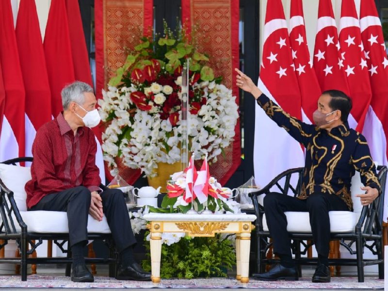 Presiden Jokowi bertemu PM Lee di The Sanchaya Resort Bintan, Kabupaten Bintan, Provinsi Kepulauan Riau, Selasa, (25/01/2022).  (Foto:Pelopor.id/Setkab)
