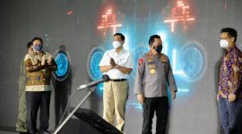 Peluncuran aplikasi monitoring karantina PRESISI yang diinisiasi oleh Polri di Bandara Soekarno-Hatta, Tangerang, pada Kamis (06/01/2022). (Foto: Pelopor.id/Kemenko Marves)