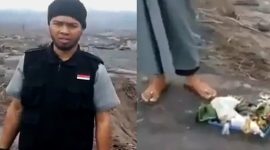 Viral Pria Tendang Sesajen di Lokasi Erupsi Semeru, Begini Tanggapan MUI dan Reaksi Bupati Lumajang. (Foto: pelopor.id/Kolase tangkapan layar)