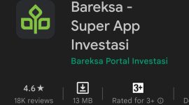 Logo aplikasi investasi reksadana Bareksa. (Foto: Pelopor.id/Google Play Store) 