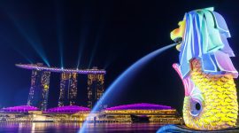 Merlion Park, salah satu ikon Singapura. (Foto: Pelopor.id/Unsplash) 