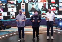 Menteri BUMN Erick Thohir (tengah) dalam acara Silaturahmi Daring dengan Perwakilan Diaspora Indonesia, Sabtu (19/2/2022). (Foto: Pelopor.id/Humas Kementerian BUMN)